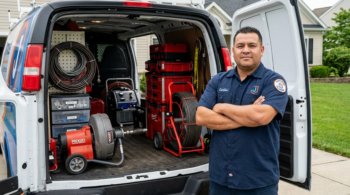 Professional drain cleaning equipment and Johns Plumbing LLC plumber in Los Alamos